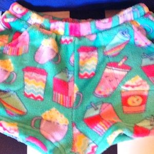 Candy Pink Hot Cocoa PJ shorts 14/16 turquoise